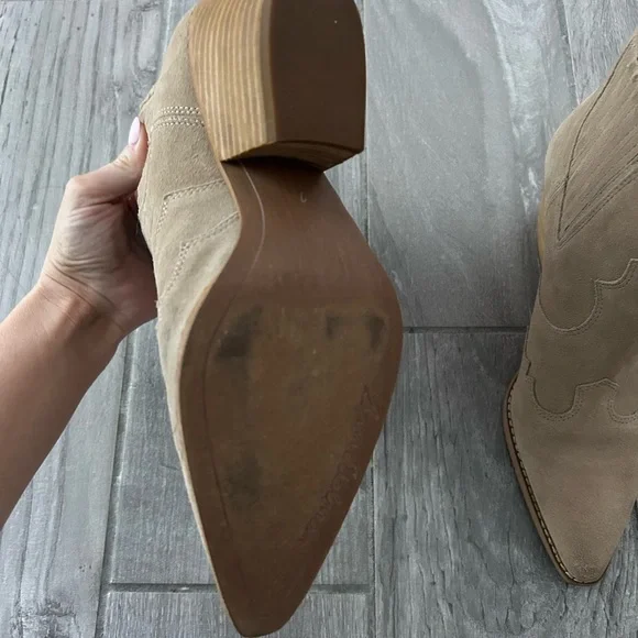 Sam Edelman Tan Suede Ankle Boots - Picture 4 of 5